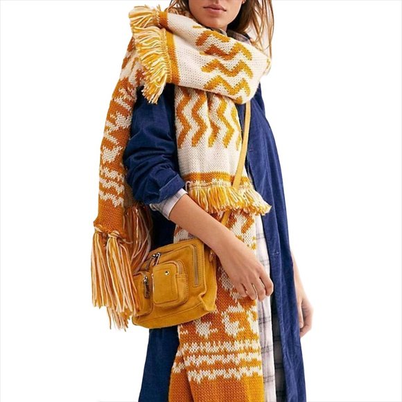 Free People Accessories - FREE PEOPLE Gold Mile High Boho Fringe Scarf